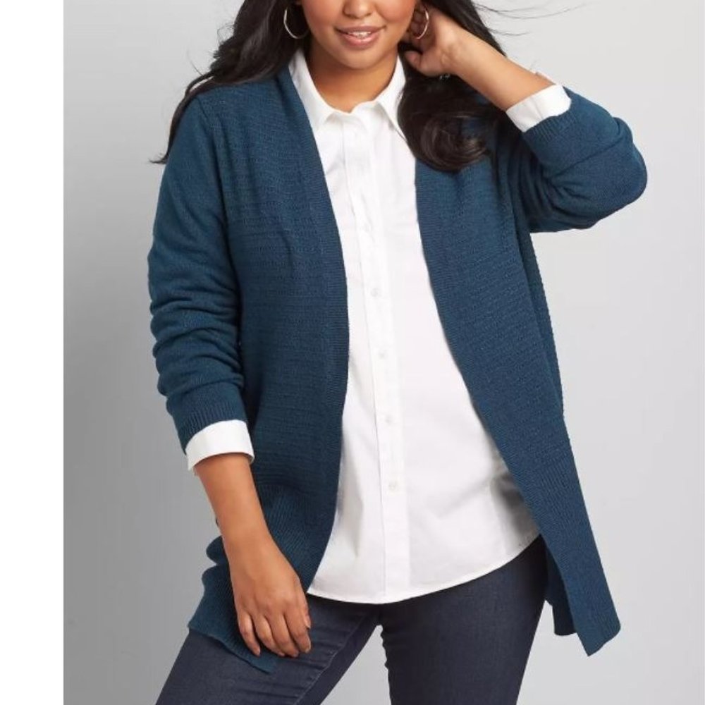 π HP π Lane Bryant Open-Front Cardigan - 14/16 - Picture 1 of 6